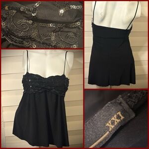 Stylish Forever 21 Black Strap Mini Dress